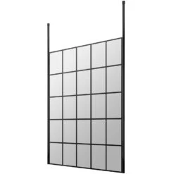Hudson Reed Black Frame Wetroom Shower Screen & Ceiling Posts 1400x1950x8mm - BFCP14