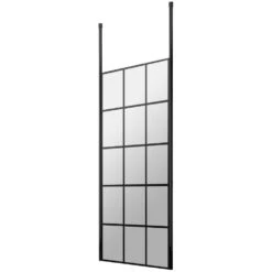 Hudson Reed Black Frame Wetroom Shower Screen & Ceiling Posts 700x1950x8mm - BFCP070