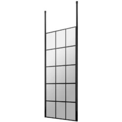 Hudson Reed Black Frame Wetroom Shower Screen & Ceiling Posts 760x1950x8mm - BFCP076
