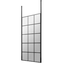 Hudson Reed Black Frame Wetroom Shower Screen & Ceiling Posts 800x1950x8mm - BFCP080