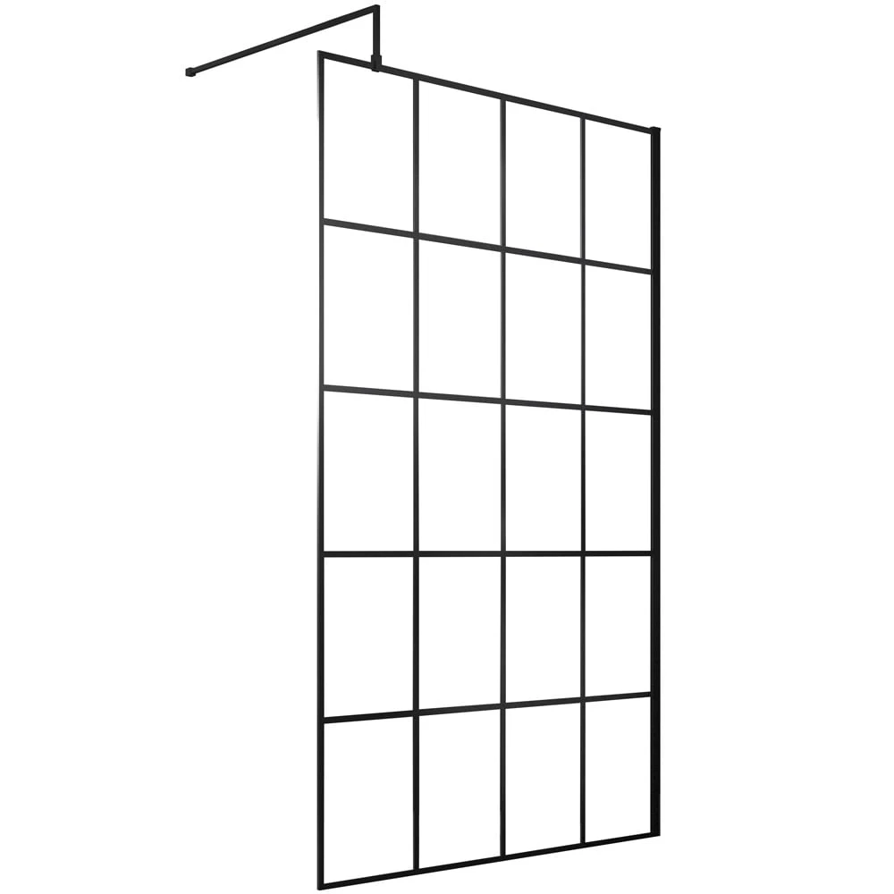 Hudson Reed Black Frame Wetroom Shower Screen & Support Bar 1100x1950x8mm WRSF11 2 Hudson Reed Black Frame Wetroom Shower Screen & Support Bar 1100x1950x8mm WRSF11 - Image 2