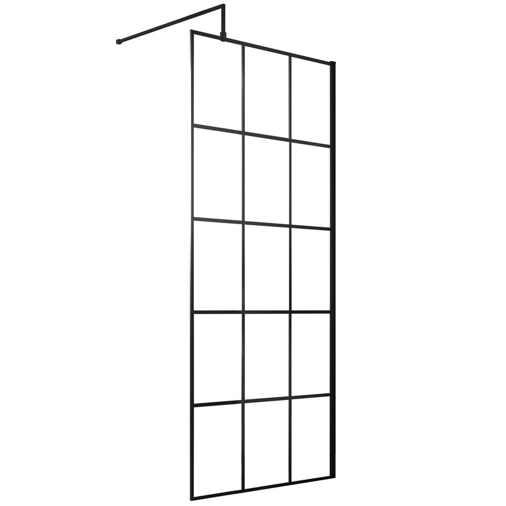 Hudson Reed Black Frame Wetroom Shower Screen & Support Bar 800x1950x8mm WRSF080 2 Hudson Reed Black Frame Wetroom Shower Screen & Support Bar 800x1950x8mm WRSF080 - Image 2