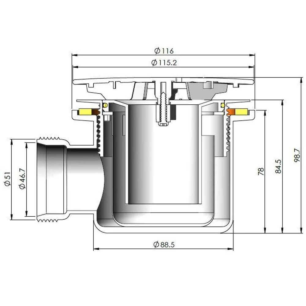 Hudson Reed Black Shower Trays Fast Flow Waste - STW002 2 Hudson Reed Black Shower Trays Fast Flow Waste - STW002 - Image 2