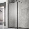 Hudson Reed Black Wetroom Shower Screen & Support Bar 1200mm WRSBP12