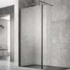 Hudson Reed Black Wetroom Shower Screen & Support Bar 700mm WRSBP70