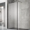 Hudson Reed Black Wetroom Shower Screen & Support Bar 800mm WRSBP80