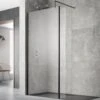 Hudson Reed Black Wetroom Shower Screen & Support Bar 900mm WRSBP90
