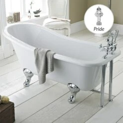 Hudson Reed Brockley 1700mm Single Ended Freestanding Bath & Pride Leg Set