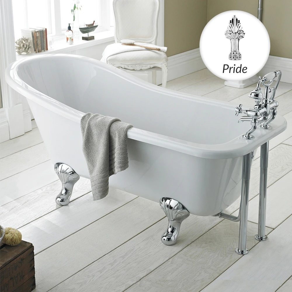 Hudson Reed Brockley 1700mm Single Ended Freestanding Bath & Pride Leg Set 1 Hudson Reed Brockley 1700mm Single Ended Freestanding Bath & Pride Leg Set