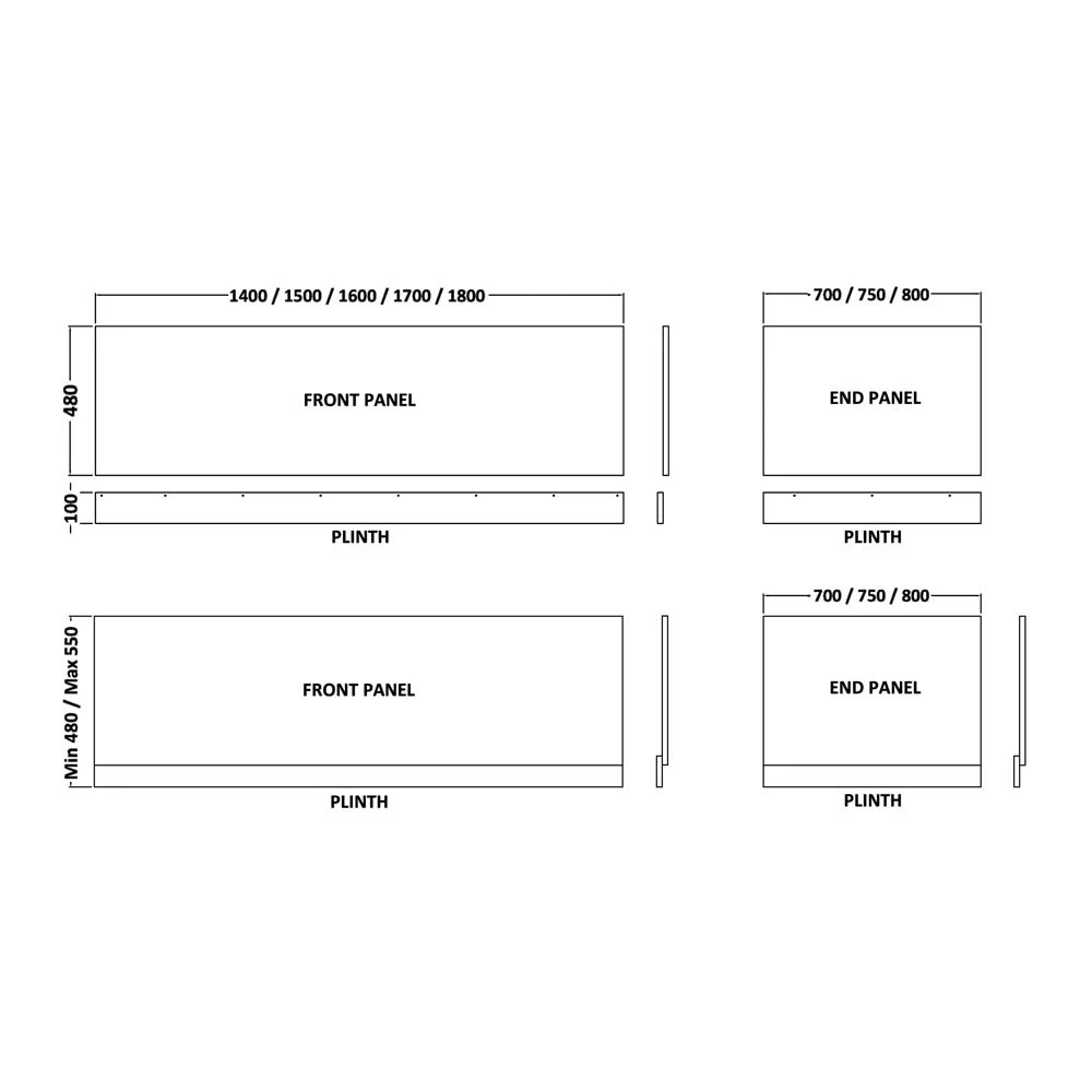 Hudson Reed Classic Bath Front Panel & Plinth 1800mm - BPR107 3 Hudson Reed Classic Bath Front Panel & Plinth 1800mm - BPR107 - Image 3