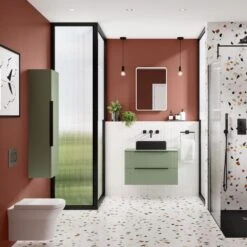 Hudson Reed Fluted Satin Green Bathroom Suite Set