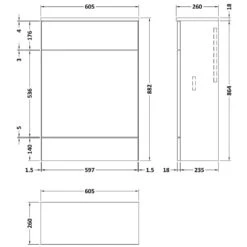 Hudson Reed Fusion Anthracite Woodgrain 500mm WC Toilet Unit & Top - CBI505A -Household Goods Shop hudson reed fusion anthracite woodgrain 500mm wc toilet unit top cbi505a p46280 221854 image