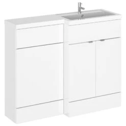 Hudson Reed Fusion Gloss White 1100mm RH Basin & WC Combination Unit CBI103