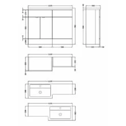 Hudson Reed Fusion Gloss White 1100mm RH Basin & WC Combination Unit CBI103 -Household Goods Shop hudson reed fusion gloss white 1100mm rh basin wc combination unit cbi103 p29920 146159 image