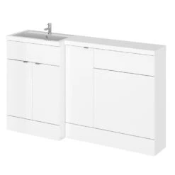 Hudson Reed Fusion Gloss White 1500mm LH Basin & WC Combination Unit CBI113