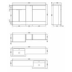 Hudson Reed Fusion Gloss White 1500mm LH Basin & WC Combination Unit CBI113 -Household Goods Shop hudson reed fusion gloss white 1500mm lh basin wc combination unit cbi113 p29928 146175 image