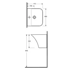 Hudson Reed Grace 460x415 1th White Wall Hung Basin - NCT102 -Household Goods Shop hudson reed grace 460x415 1th white wall hung basin nct102 p30778 149605 image