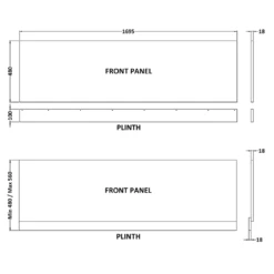 Hudson Reed Havana Metallic Slate 1700 Front Bath Panel & Plinth -Household Goods Shop hudson reed havana metallic slate 1700 front bath panel plinth p73971 307381 image
