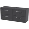Hudson Reed Juno Graphite Grey 1200mm Wall Hung 4-Drawer Vanity Unit & Worktop