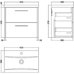 Hudson Reed Juno Graphite Grey 600mm Wall Hung 2-Drawer Vanity Unit & Basin 1 -Household Goods Shop hudson reed juno graphite grey 600mm wall hung 2 drawer vanity unit basin 1 p60549 267388 image