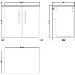 Hudson Reed Juno White Ash 600mm Wall Hung 2-Door Vanity Unit & Worktop -Household Goods Shop hudson reed juno white ash 600mm wall hung 2 door vanity unit worktop p60478 265875 image