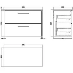 Hudson Reed Juno White Ash 800mm Wall Hung 2-Drawer Vanity Unit & Worktop 5 Hudson Reed Juno White Ash 800mm Wall Hung 2-Drawer Vanity Unit & Worktop -Household Goods Shop hudson reed juno white ash 800mm wall hung 2 drawer vanity unit worktop p60618 267596 image