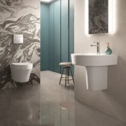 Hudson Reed Luna White Wall Hung Toilet Pan & Soft Close Seat - CPA027 -Household Goods Shop hudson reed luna white wall hung toilet pan soft close seat cpa027 p30905 150195 image