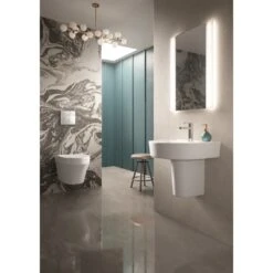 Hudson Reed Luna White Wall Hung Toilet Pan & Soft Close Seat - CPA027 -Household Goods Shop hudson reed luna white wall hung toilet pan soft close seat cpa027 p30905 150196 image