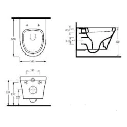 Hudson Reed Luna White Wall Hung Toilet Pan & Soft Close Seat - CPA027 -Household Goods Shop hudson reed luna white wall hung toilet pan soft close seat cpa027 p30905 150199 image