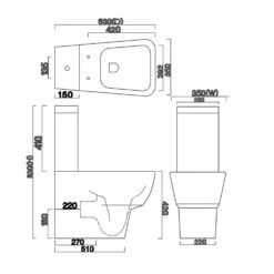 Hudson Reed Maya White Close Coupled Toilet Pan, Cistern & Soft Close Seat - CCL008 -Household Goods Shop hudson reed maya white close coupled toilet pan cistern soft close seat ccl008 p30899 150140 image