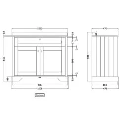 Hudson Reed Old London Storm Grey 1000mm Black Marble & 1TH Basin Vanity - LOF276 -Household Goods Shop hudson reed old london storm grey 1000mm black marble 1th basin vanity lof276 p36072 175657 image