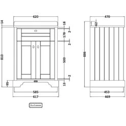 Hudson Reed Old London Storm Grey 600mm Black Marble & 1TH Basin Vanity LOF221 -Household Goods Shop hudson reed old london storm grey 600mm black marble 1th basin vanity lof221 p33116 161722 image