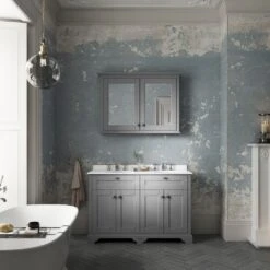 Hudson Reed Old London Storm Grey Basin Cabinet & Mirror Set