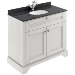 Hudson Reed Old London Timeless Sand 1000mm Black Marble & 1TH Basin Vanity - LOF476