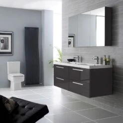 Hudson Reed Quartet Gloss Grey Bathroom Suite