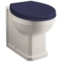 Hudson Reed Richmond 480mm Height Back To Wall Toilet Pan & Twilight Blue Seat