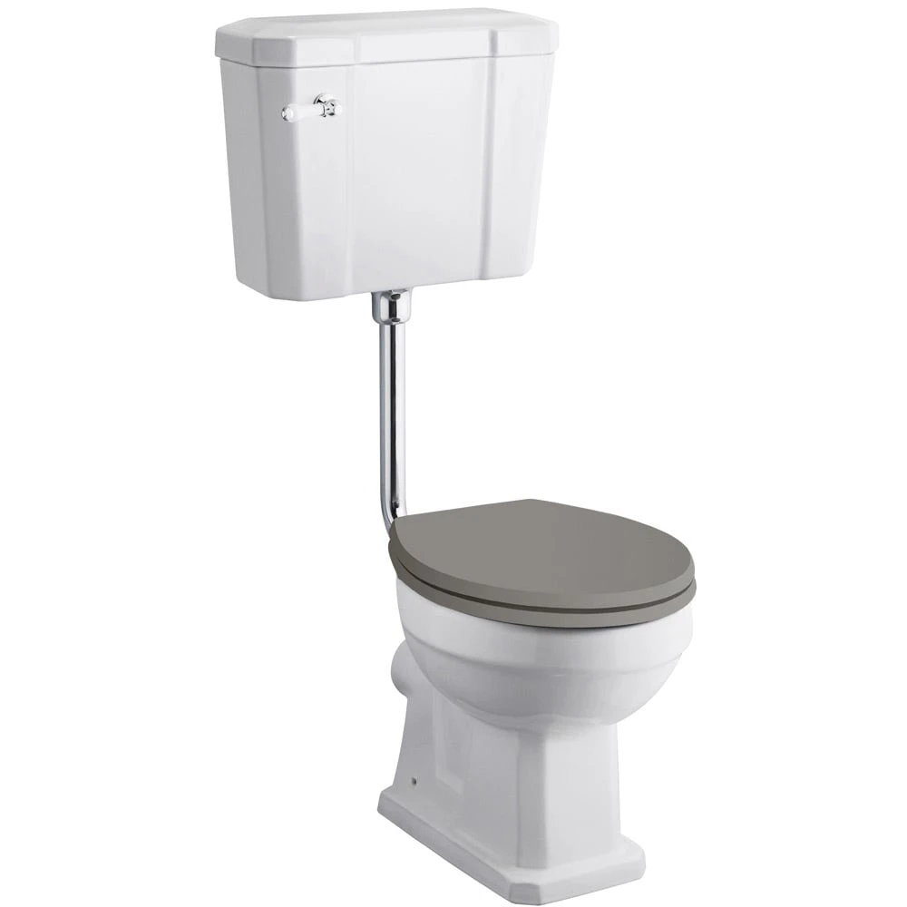 Hudson Reed Richmond 480mm Height Low Level Toilet & Storm Grey Seat 1 Hudson Reed Richmond 480mm Height Low Level Toilet & Storm Grey Seat