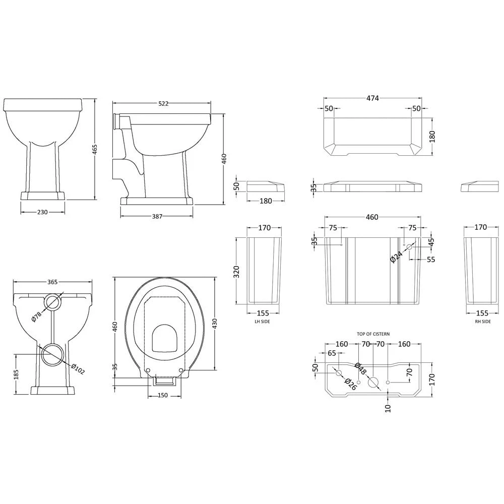 Hudson Reed Richmond 480mm Height Low Level Toilet & Storm Grey Seat 3 Hudson Reed Richmond 480mm Height Low Level Toilet & Storm Grey Seat - Image 3