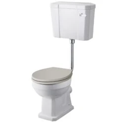 Hudson Reed Richmond 480mm Height Low Level Toilet & Timeless Sand Seat