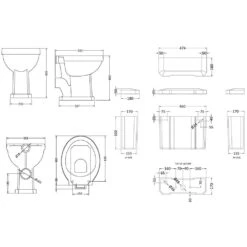Hudson Reed Richmond 480mm Height Low Level Toilet & Timeless Sand Seat -Household Goods Shop hudson reed richmond 480mm height low level toilet timeless sand seat p33279 197607 image