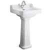 Hudson Reed Richmond 500x350 1th White Basin & Pedestal CCR015
