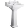 Hudson Reed Richmond 500x350 2th White Basin & Pedestal CCR018