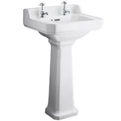 Hudson Reed Richmond 500x350 2th White Basin & Pedestal CCR018