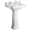 Hudson Reed Richmond 560x450 2th White Basin & Pedestal CCR019