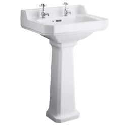 Hudson Reed Richmond 560x450 2th White Basin & Pedestal CCR019