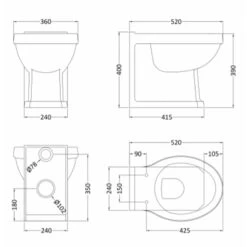 Hudson Reed Richmond Back To Wall Pan & White Wooden Seat 6 Hudson Reed Richmond Back To Wall Pan & White Wooden Seat -Household Goods Shop hudson reed richmond back to wall pan white wooden seat p31261 221646 image