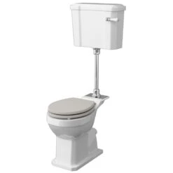 Hudson Reed Richmond White Comfort Height Level Cistern, Pan, Flush Pipe Kit Without Seat
