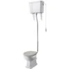 Hudson Reed Richmond White High Level Cistern, Pan, Flush Pipe Kit Without Seat