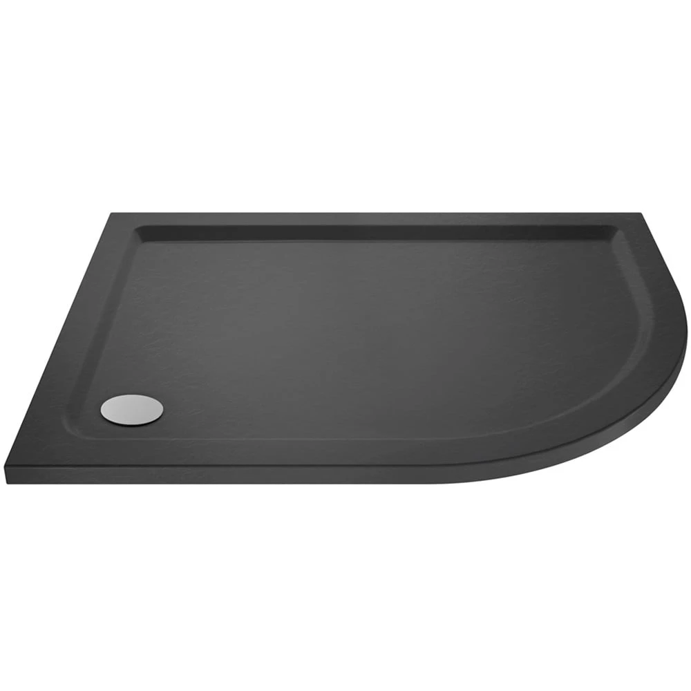Hudson Reed Slate Grey Offset Quadrant Shower Tray RH 900x800mm TR71104 1 Hudson Reed Slate Grey Offset Quadrant Shower Tray RH 900x800mm TR71104