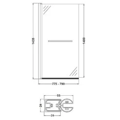 Hudson Reed Square Bath Screen With Rail - NSSQR -Household Goods Shop hudson reed square bath screen with rail nssqr p4312 147671 image